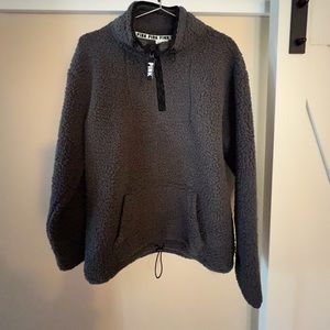 NWOT Gray Quarter Zip Mock Neck Sherpa from PINK VS